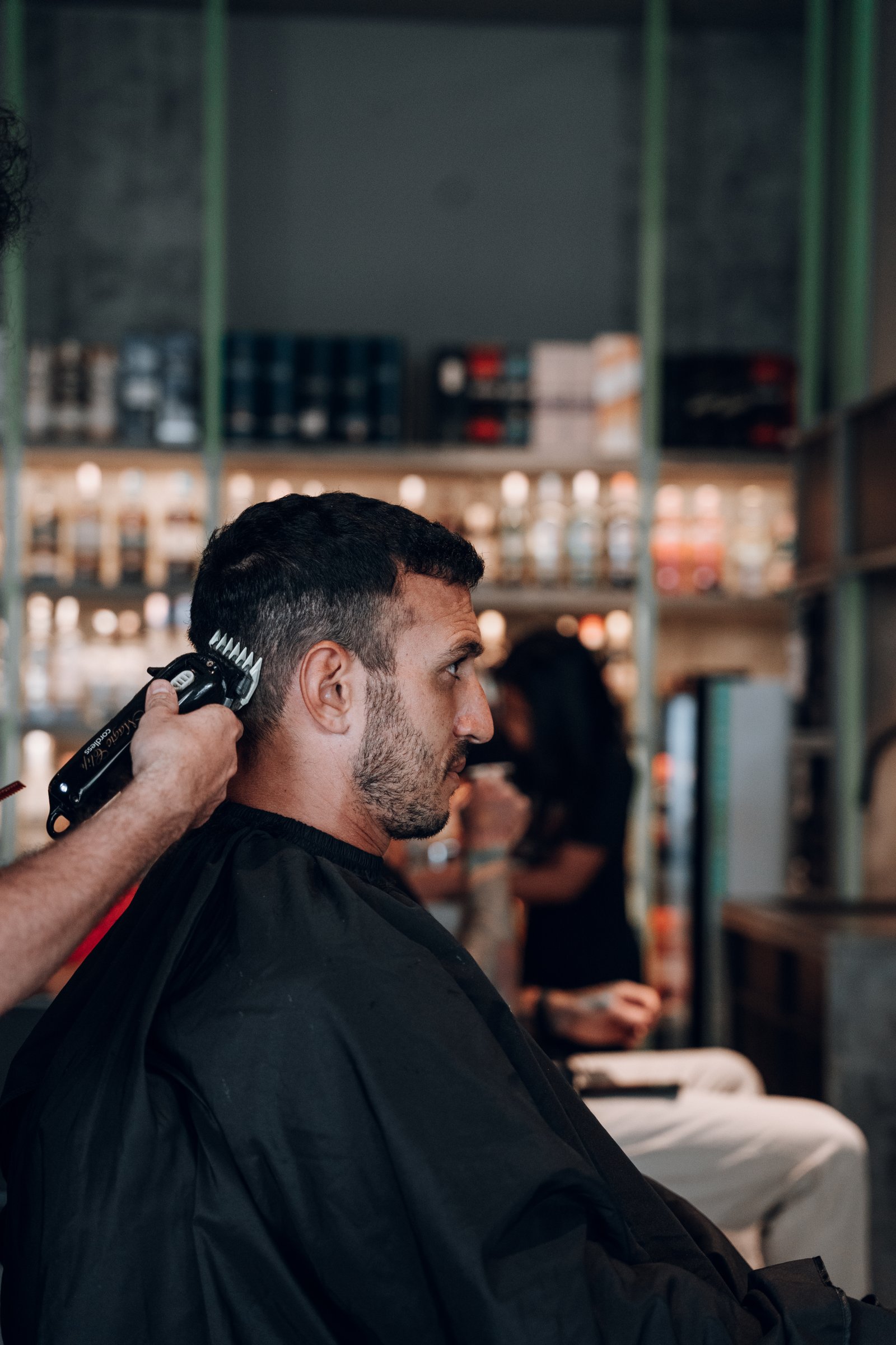 A barber at work in the salon